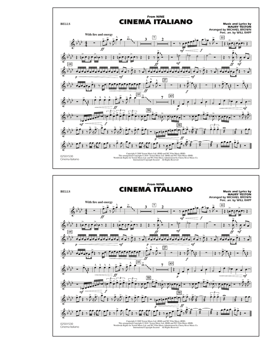 Cinema Italiano (from Nine) - Bells Marching Band scores gallery preview page 1