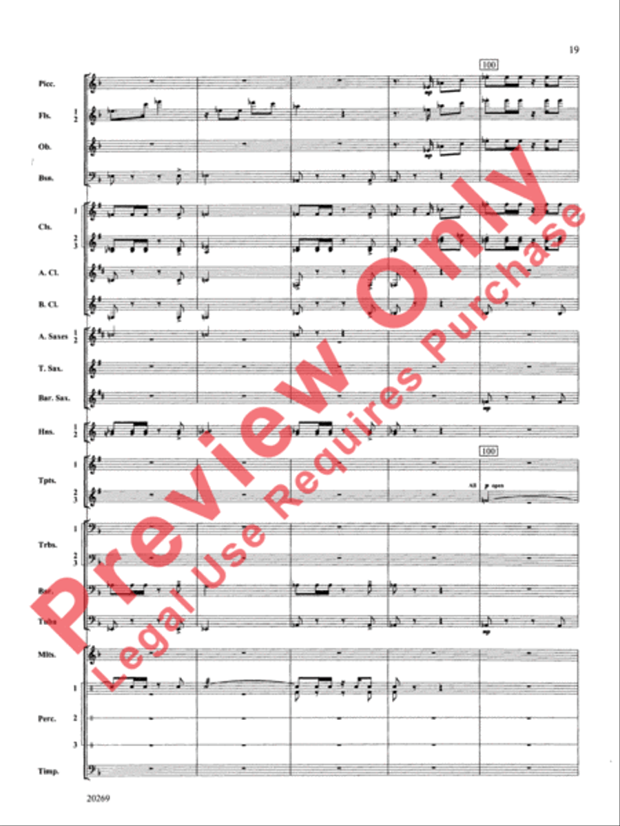 Night in the Tropics Concert Band scores gallery preview page 20
