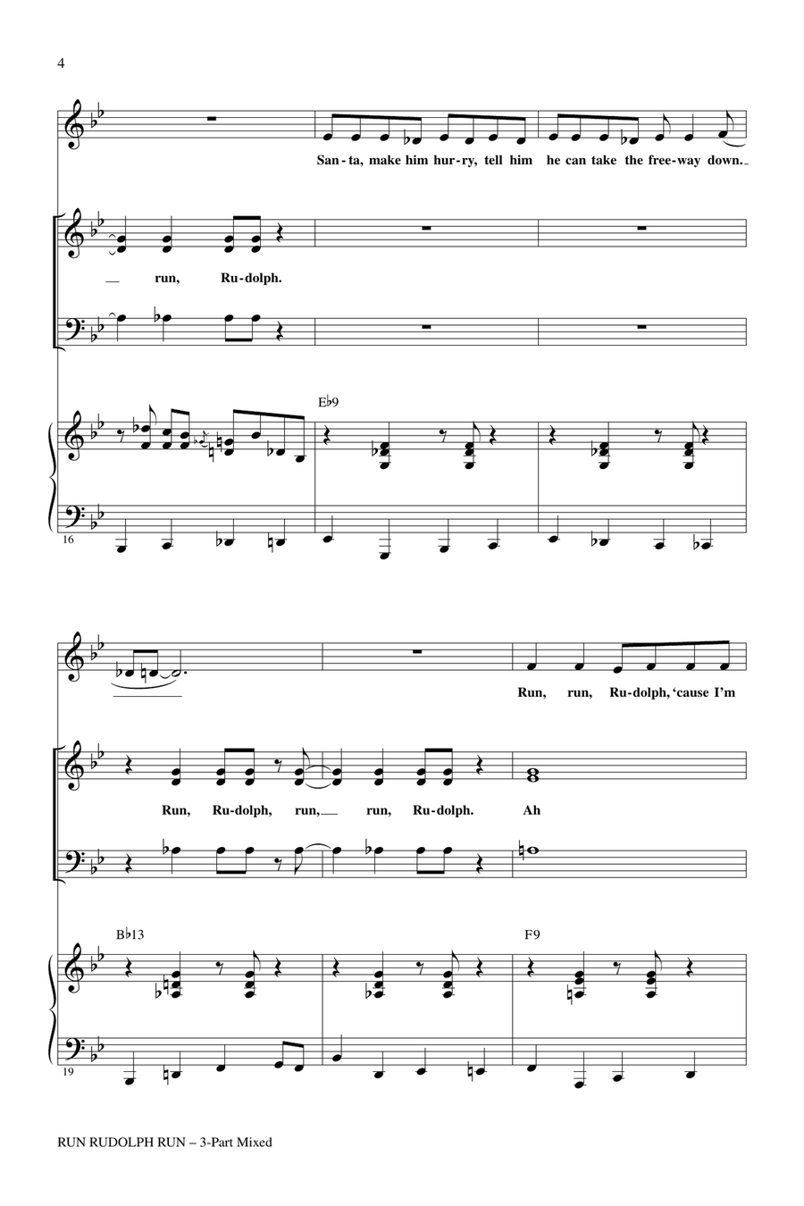 Run Rudolph Run 3-Part scores gallery preview page 3