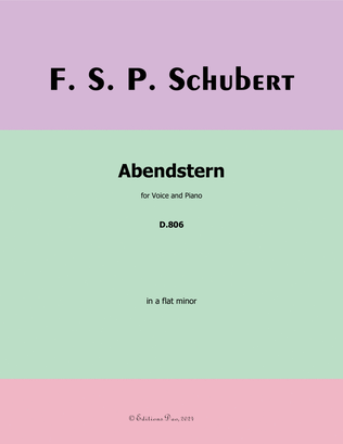 Book cover for Abendstern, by Schubert, in a flat minor