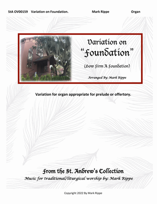 Book cover for Variation on "Foundation" (How Firm A Foundation, Ye Saints Of The Lord) StA OV00159
