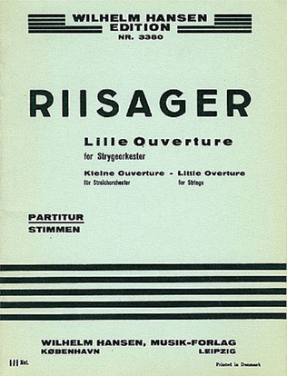 Knudage Riisager: Little Overture For String Orchestra (Miniature Score)