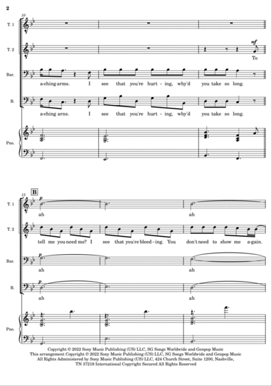 Hold My Hand TTBB scores gallery preview page 2