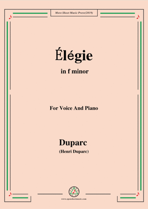 Duparc-Élégie in f minor