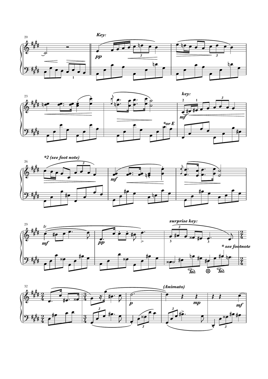 Nocturne in C sharp Minor (Op. posthumous) - Reminiscence Piano Method scores gallery preview page 2