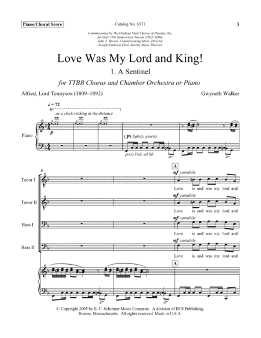 A Sentinel from Love Was My Lord and King! TTBB scores gallery preview page 3