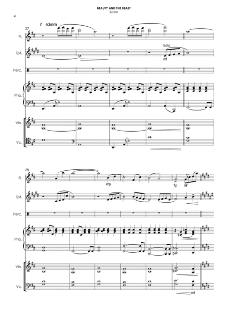 Beauty And The Beast Small Ensemble scores gallery preview page 4