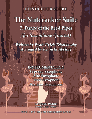 Book cover for The Nutcracker Suite - 7. Dance of the Reed Flutes (for Saxophone Quartet SATB)