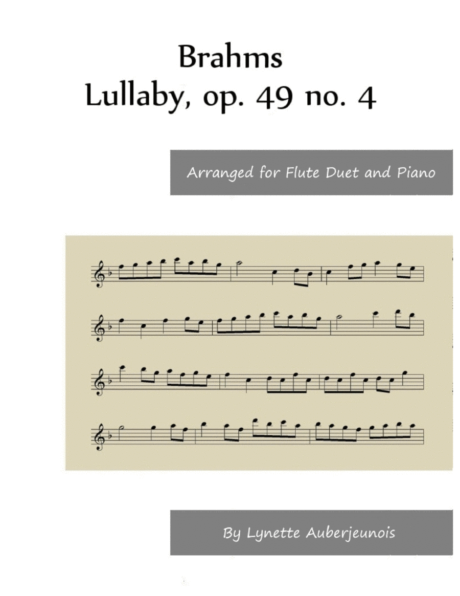 Lullaby, op. 49 no. 4 - Flute Duet and Piano image number null