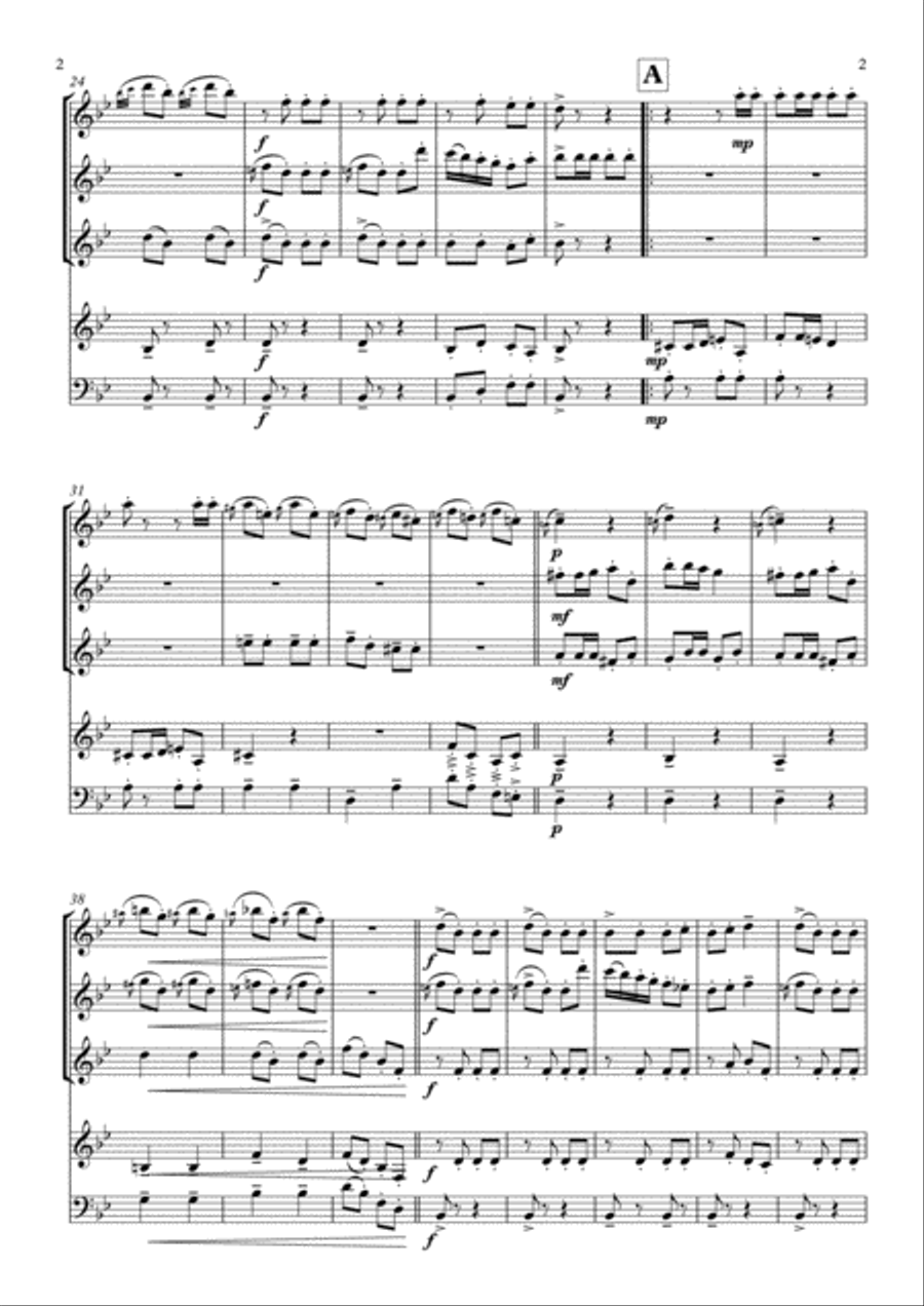 Turkish March - Beethoven - Wind Quintet Woodwind Quintet scores gallery preview page 2
