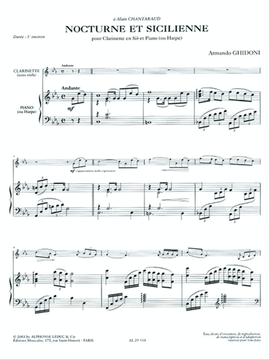 Nocturne & Sicilienne (fin Cycle 2) Pour Clarinette En Si Bemol Clarinet Solo scores gallery preview page 2