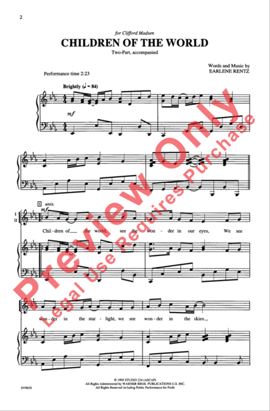 Children of the World 2-Part scores gallery preview page 2