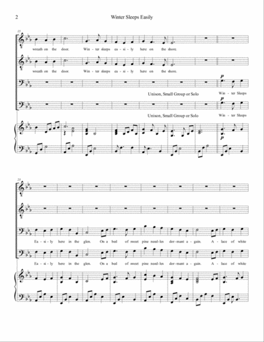 Winter Sleeps Easily ~ TTBB version TTBB scores gallery preview page 3