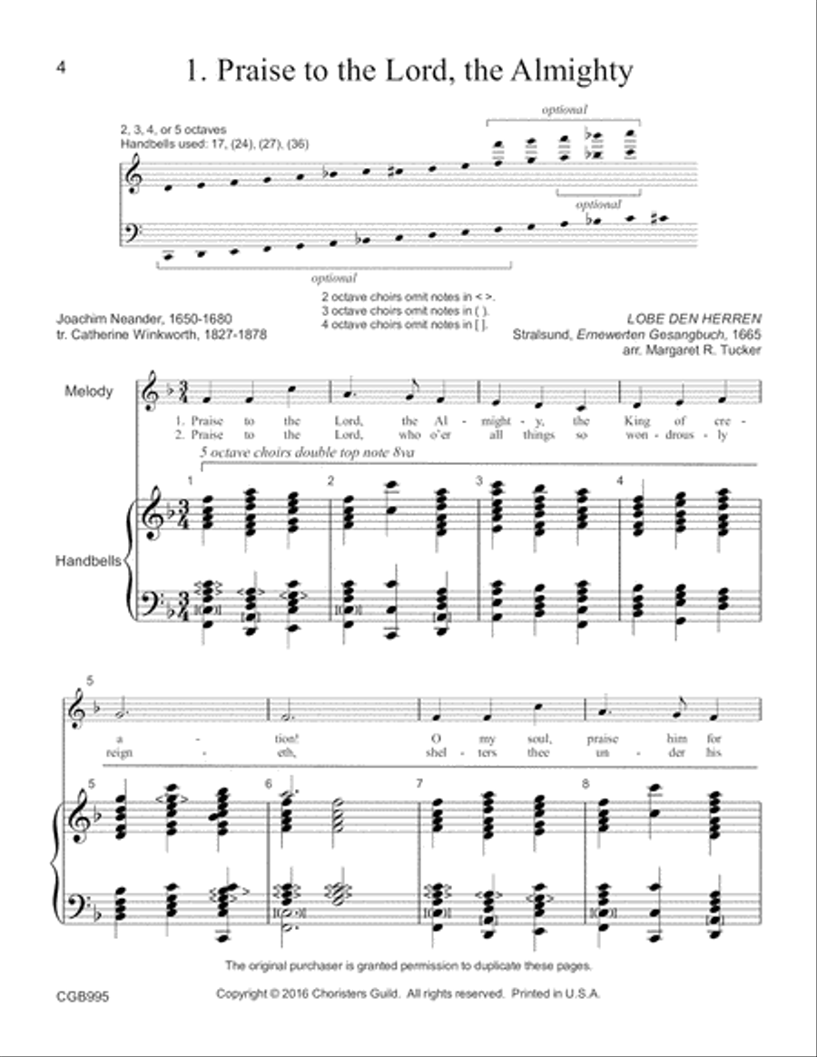 Easy Hymn Accompaniments Handbell Choir scores gallery preview page 5