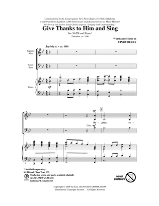 Book cover for Give Thanks To Him And Sing