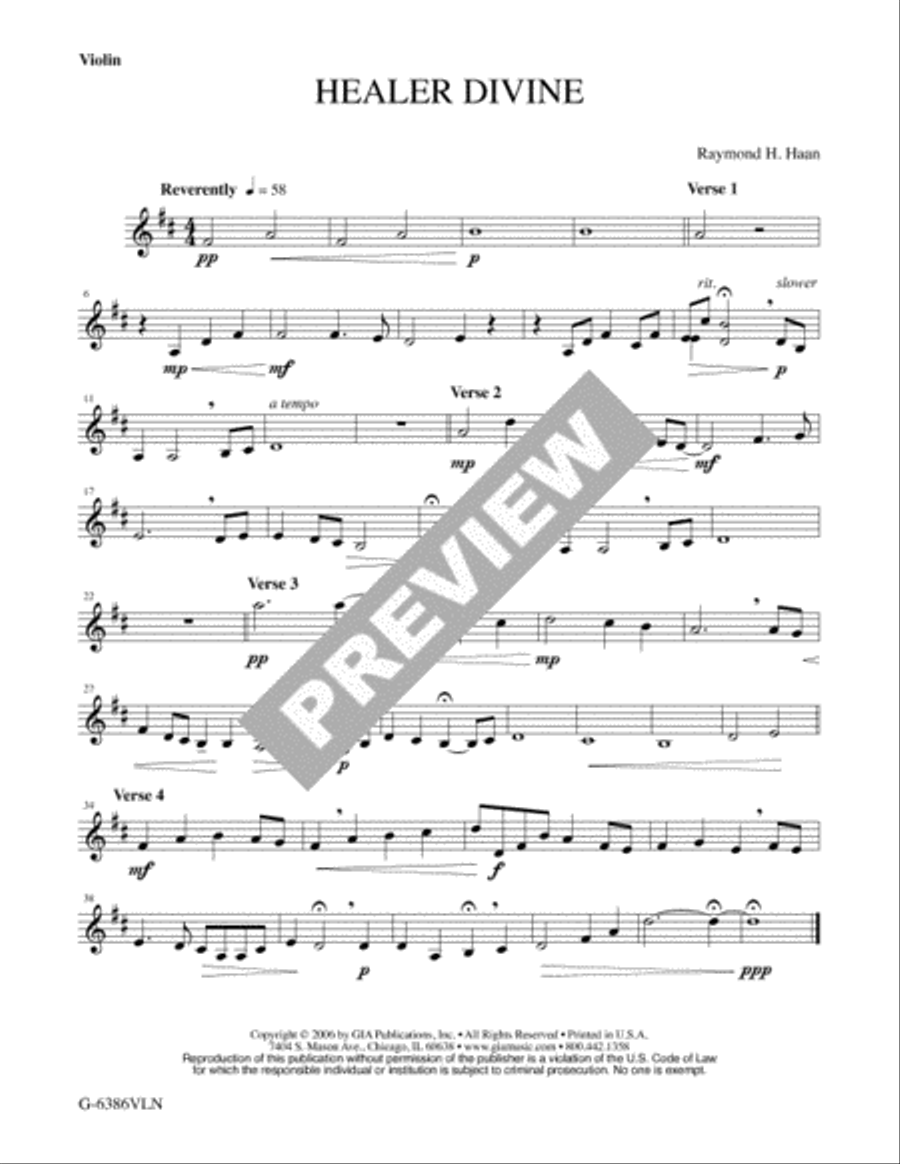 Healer Divine - Violin edition Harp scores gallery preview page 2