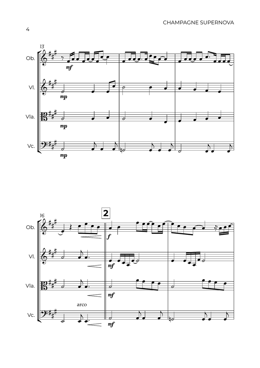 Champagne Supernova Oboe scores gallery preview page 4