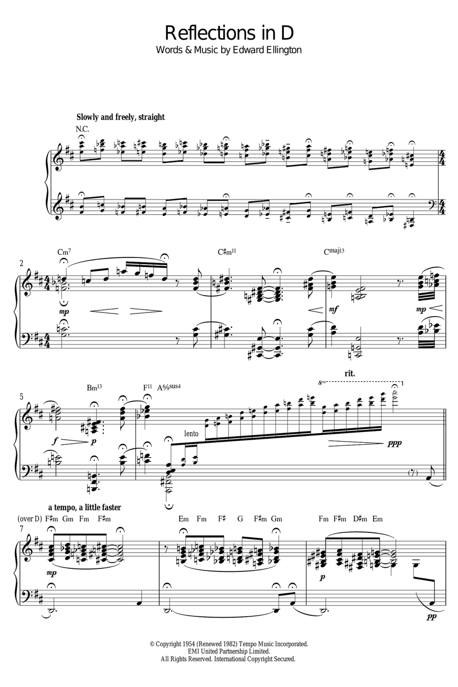 Reflections In D Reflections In D Piano Solo scores gallery preview page 1