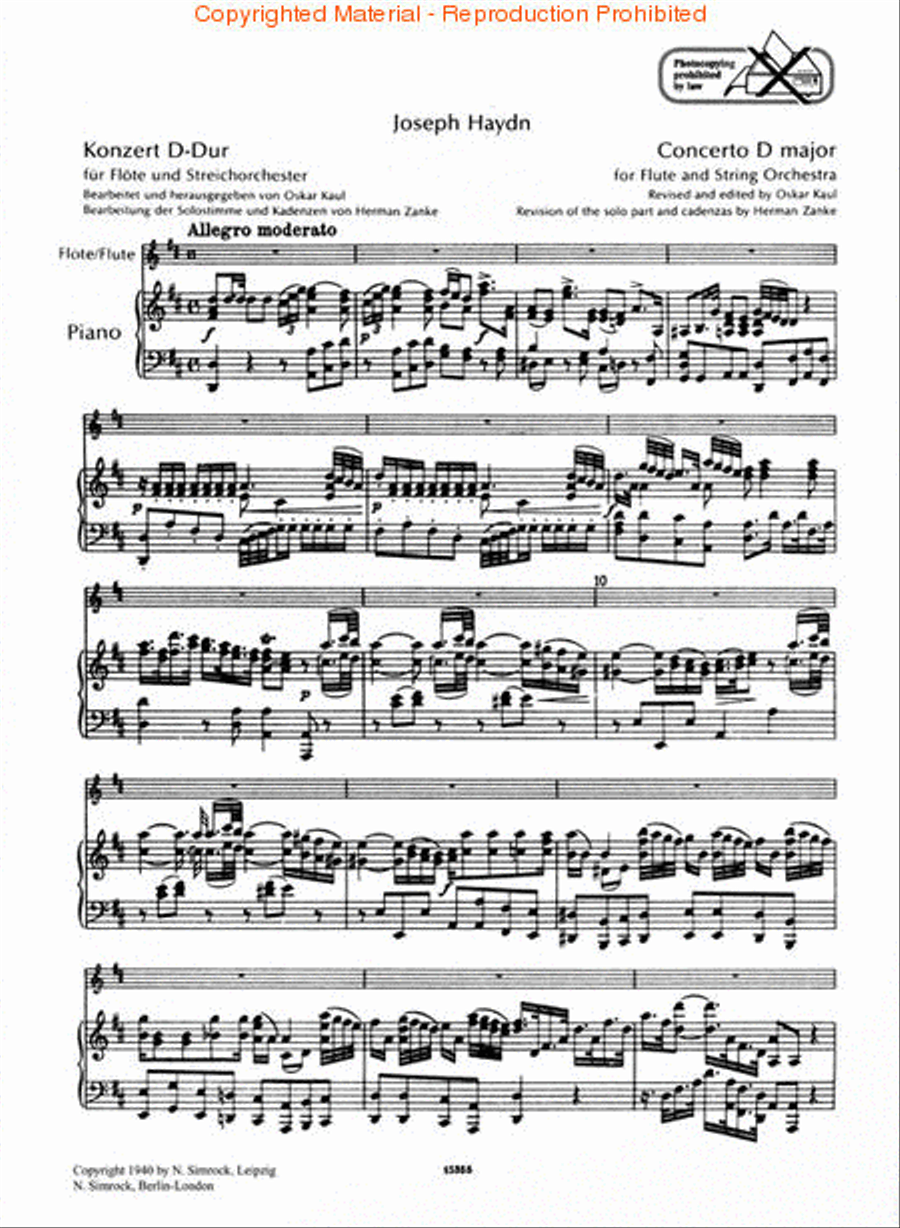 Flute Concerto in D (Hob.VII/D.I) Flute Solo scores gallery preview page 2