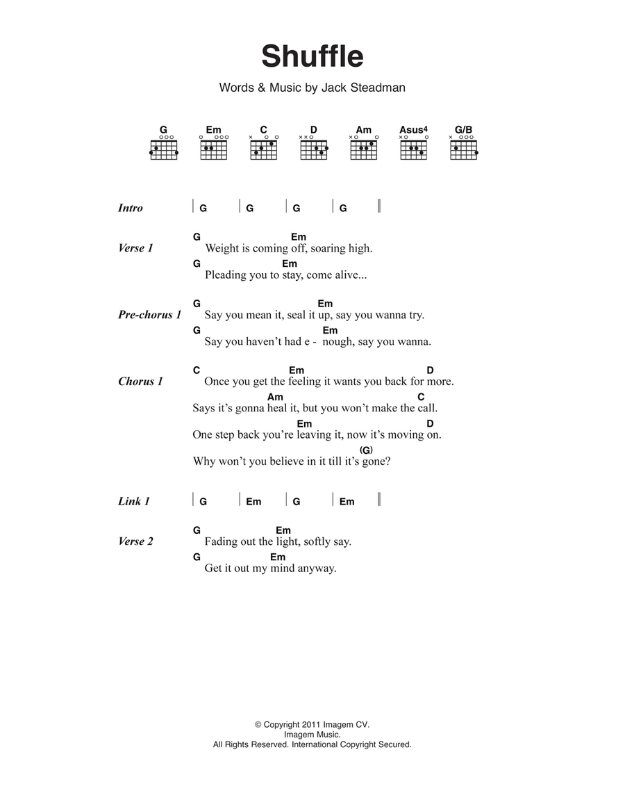 Shuffle Acoustic Guitar scores gallery preview page 1