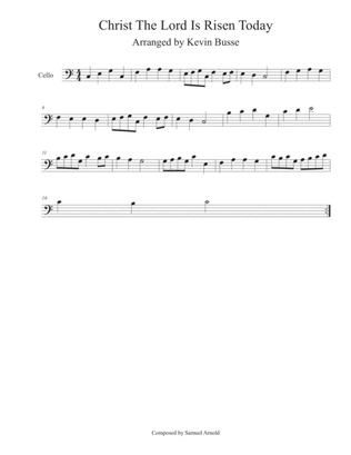 Book cover for Christ! The Lord Is Risen Today (Easy key of C) - Cello