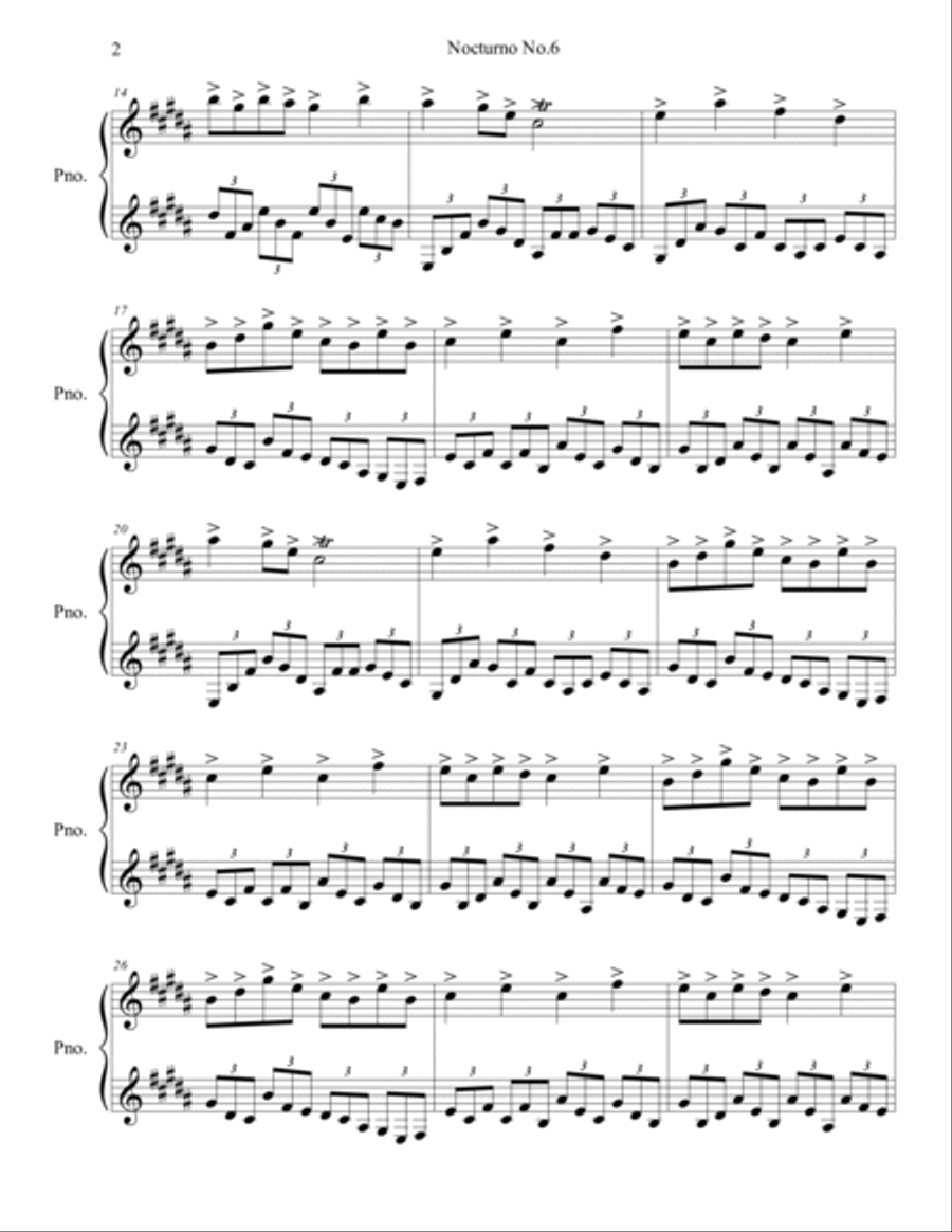 Six Nocturnes No.6 Six Nocturnes No.6 Piano Solo scores gallery preview page 2