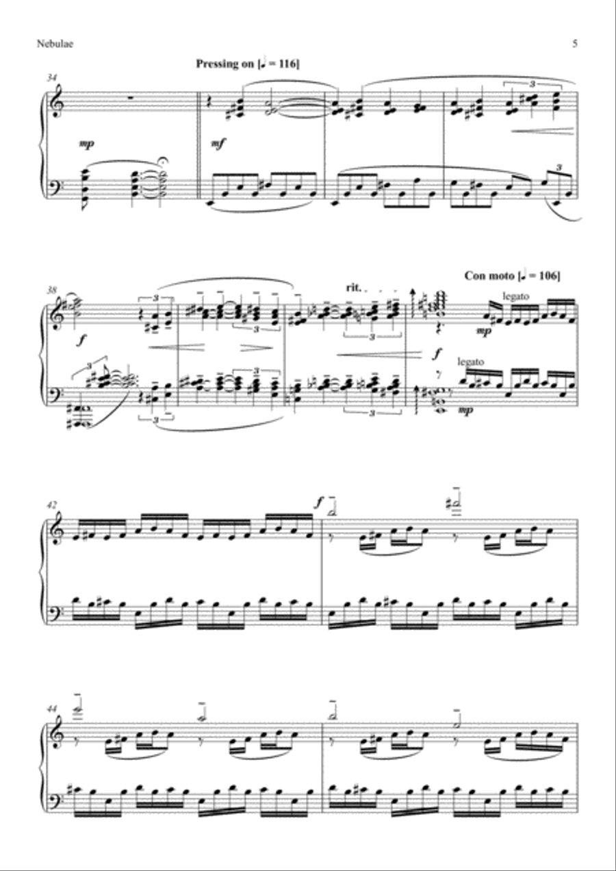 Nebulae Piano Solo scores gallery preview page 5