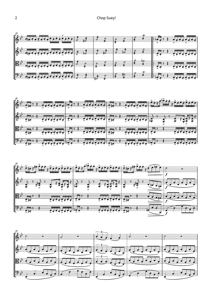 Chop Suey! String Quartet scores gallery preview page 2