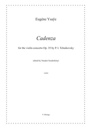 Cadenza for violin concerto by Tchaikovsky