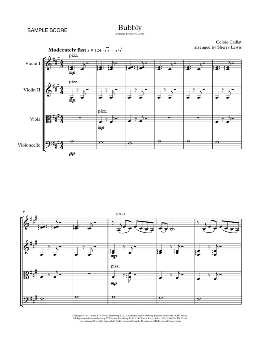 Bubbly String Quartet scores gallery preview page 1