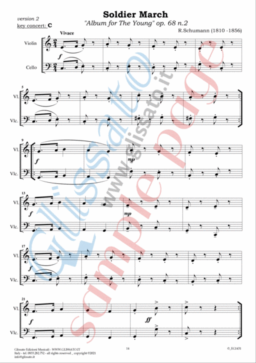 10 Romantic Easy duets for Violin and Cello