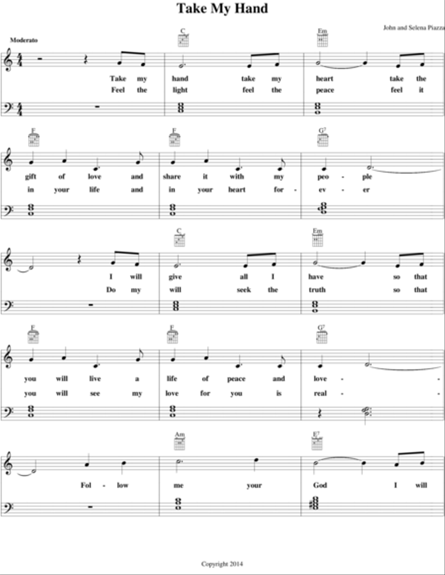 Take My Hand Vocal Duet scores gallery preview page 1