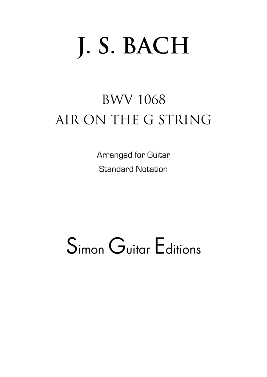 Air on the G String BWV 1068 for Classical Guitar Acoustic Guitar scores gallery preview page 1
