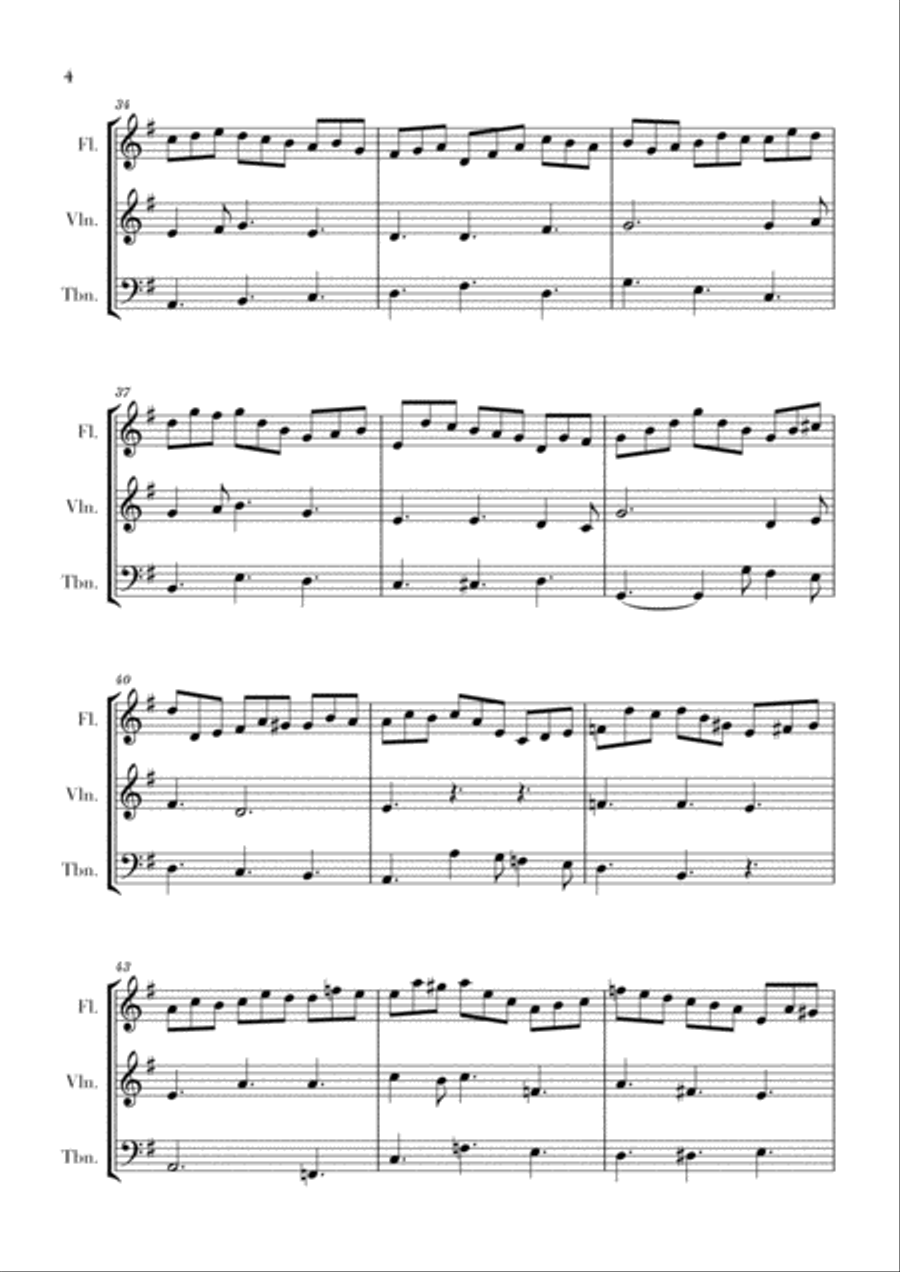 Bach - Jesus bleibet meine Freude for Flute, Violin and Trombone Brass Ensemble scores gallery preview page 4