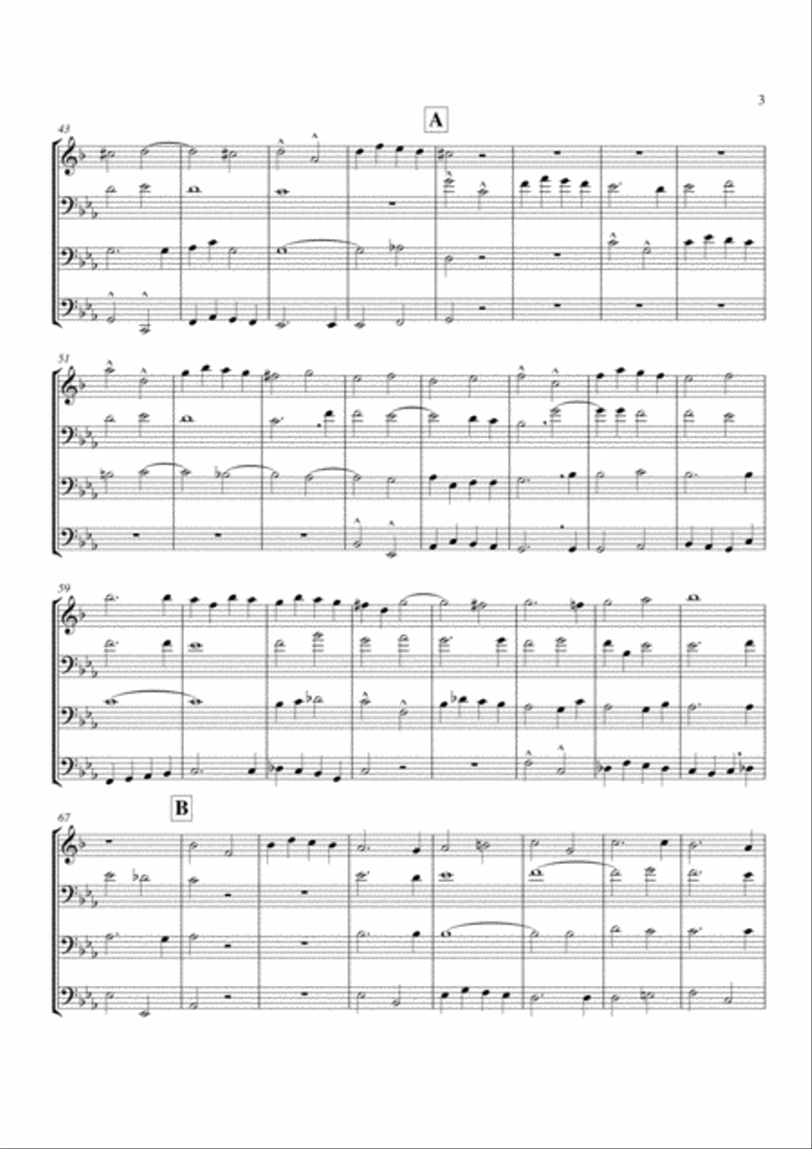 Quatricinia from Tower Music of 1696 Bass Trombone scores gallery preview page 3