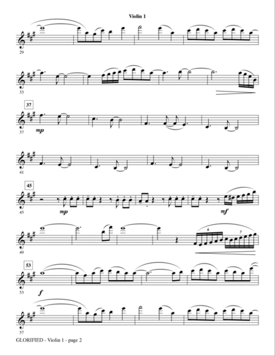 Glorified - Violin 1 Glorified - Violin 1 Choir scores gallery preview page 2
