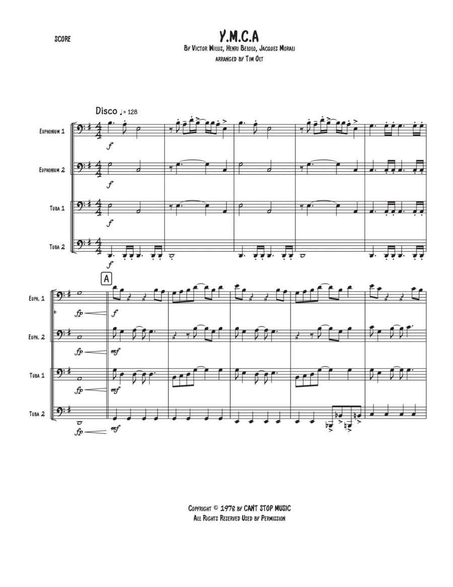Y.m.c.a. Brass Quartet scores gallery preview page 1
