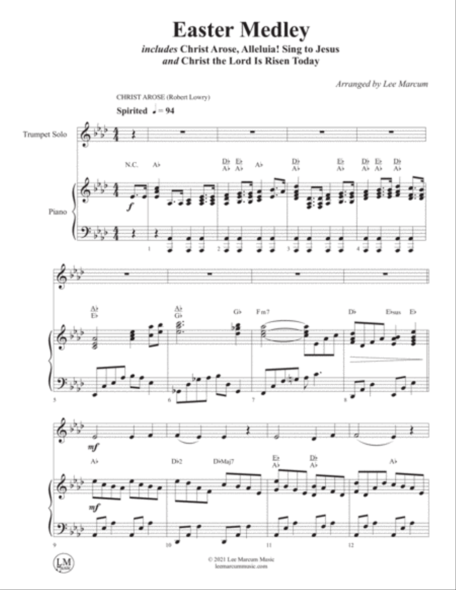 Easter Medley - Trumpet Easter Medley - Trumpet Trumpet Solo scores gallery preview page 2