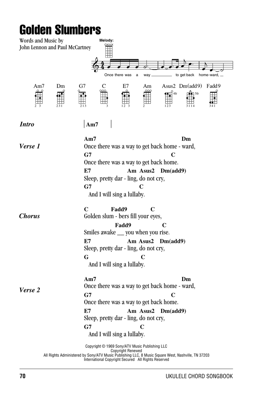 Golden Slumbers Ukulele scores gallery preview page 1