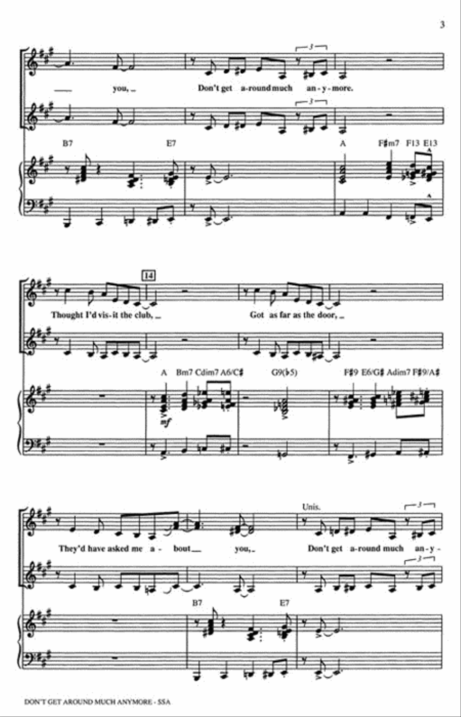 Don't Get Around Much Anymore Women's Choir scores gallery preview page 3
