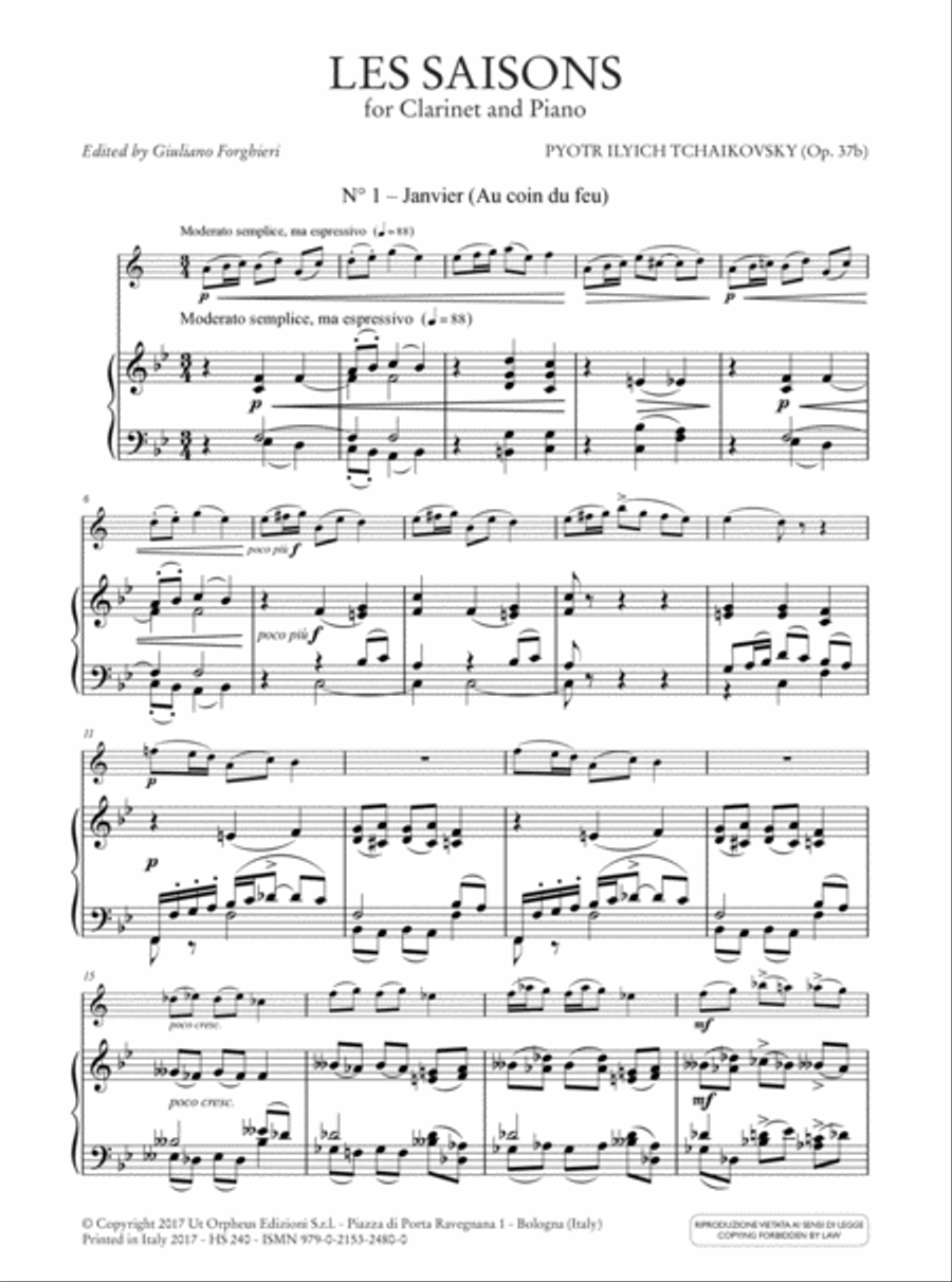Les Saisons (The Seasons) Op. 37b for Clarinet and Piano Clarinet Solo scores gallery preview page 2