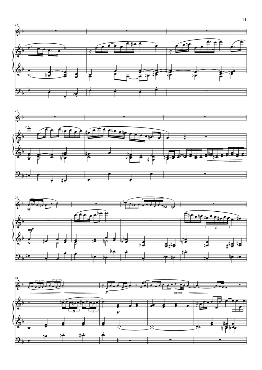 Cantilene for alto saxophone & organ by Fauré-Stamm Cantilene for alto saxophone & organ by Fauré-Stamm Woodwind Duet scores gallery preview page 3