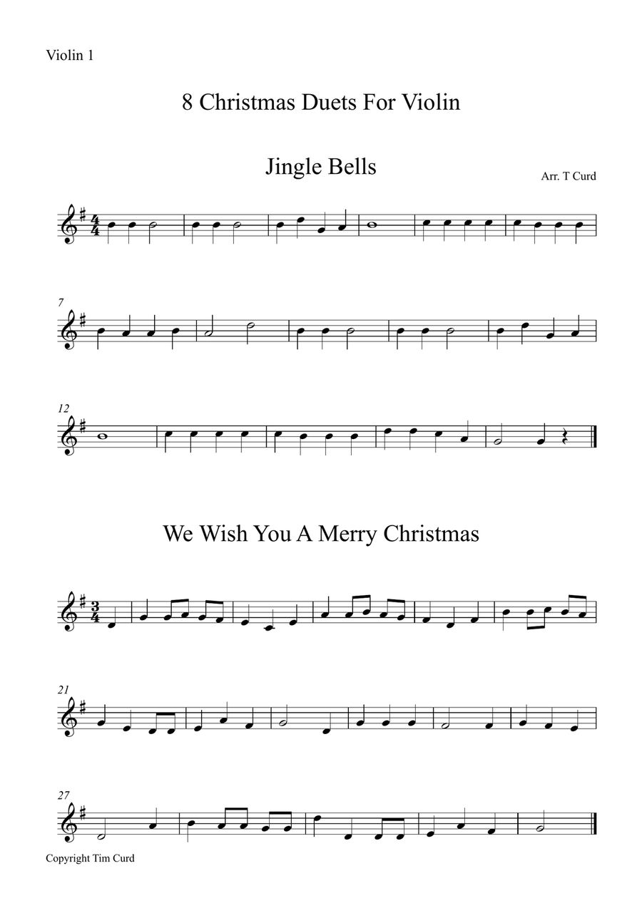 8 Christmas Duets For Violin String Duet scores gallery preview page 5