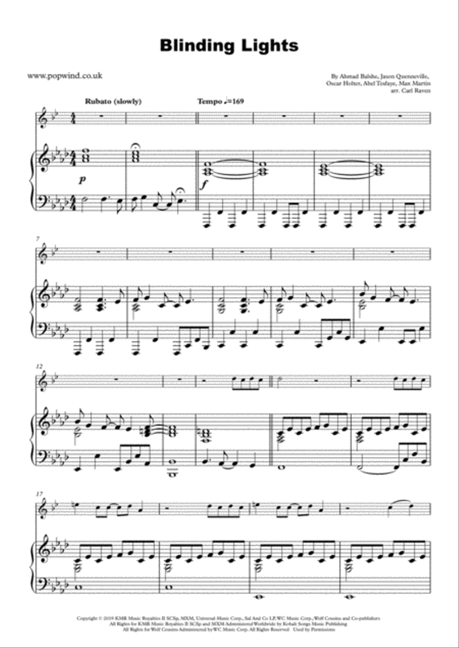 Blinding Lights Tenor Saxophone scores gallery preview page 2
