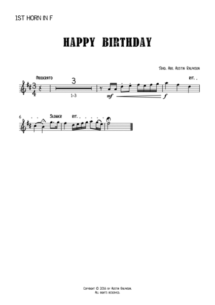 Happy Birthday - horn quartet image number null