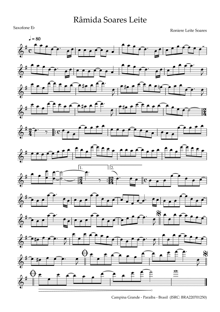 Râmida Soares Leite Alto Saxophone scores gallery preview page 1