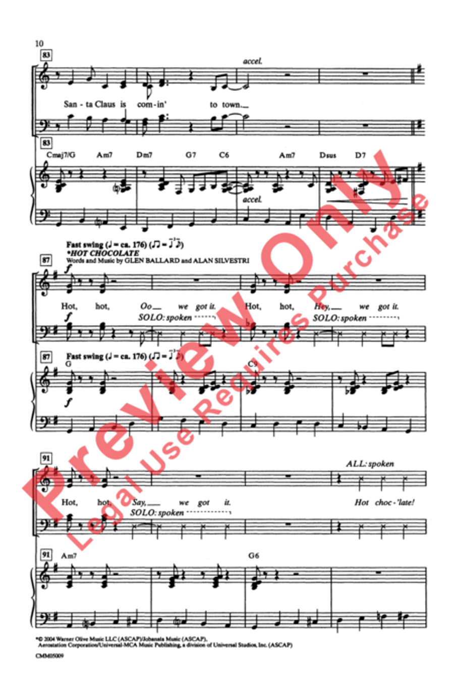 The Polar Express: A Choral Medley 4-Part scores gallery preview page 11