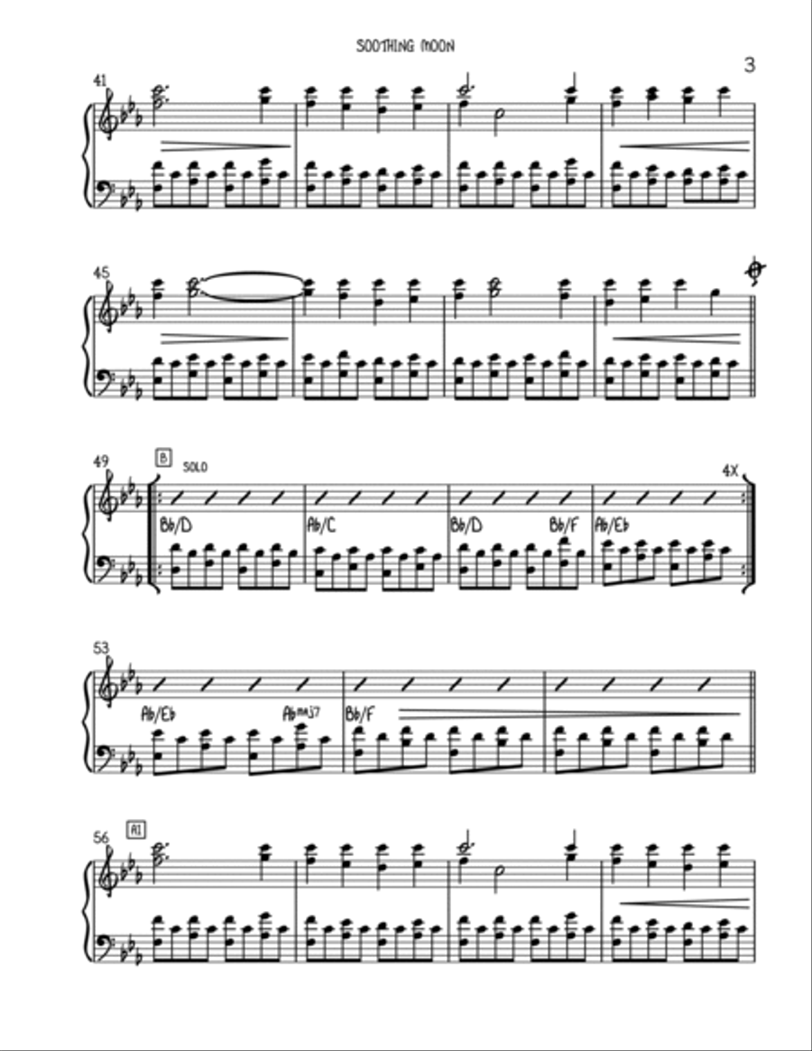 Soothing Moon Piano Solo scores gallery preview page 3