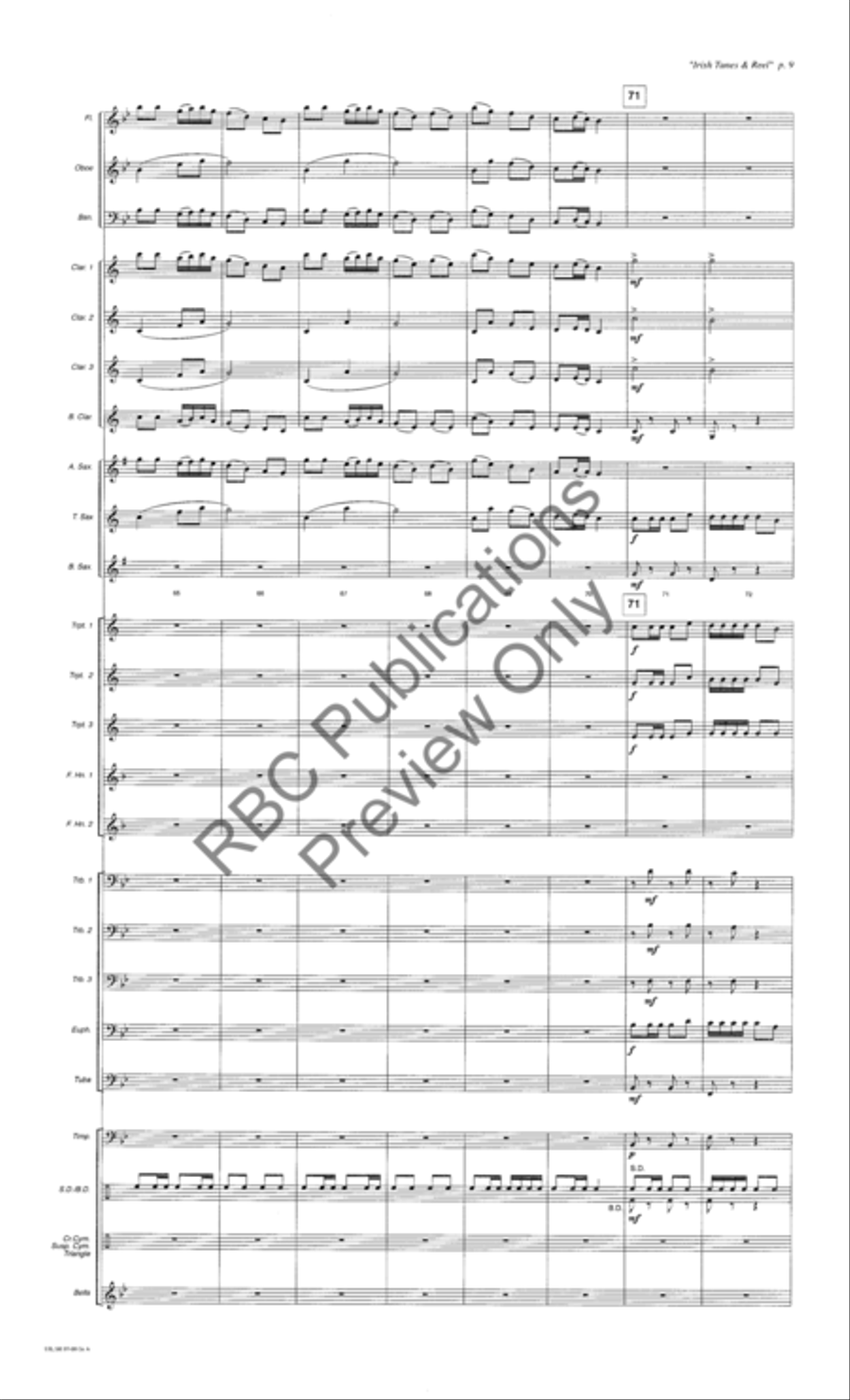 Irish Tunes And Reel (Score) Concert Band scores gallery preview page 12