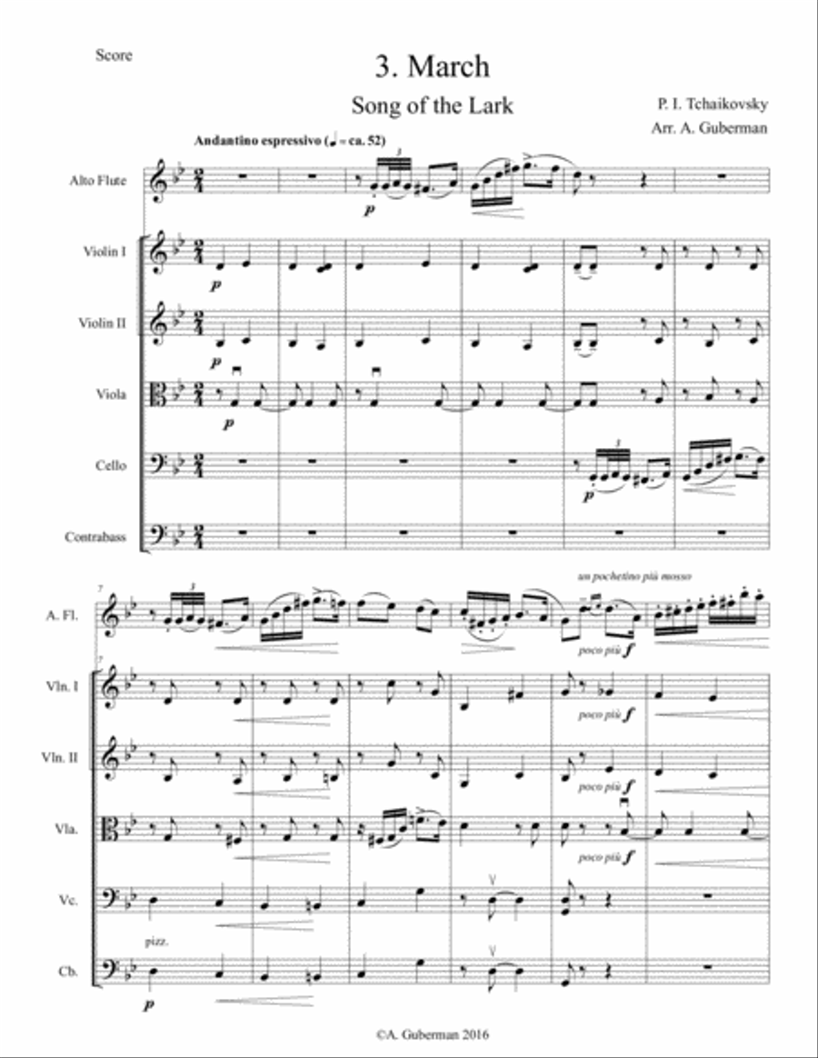 March-Song of the Lark March-Song of the Lark Chamber Orchestra scores gallery preview page 1